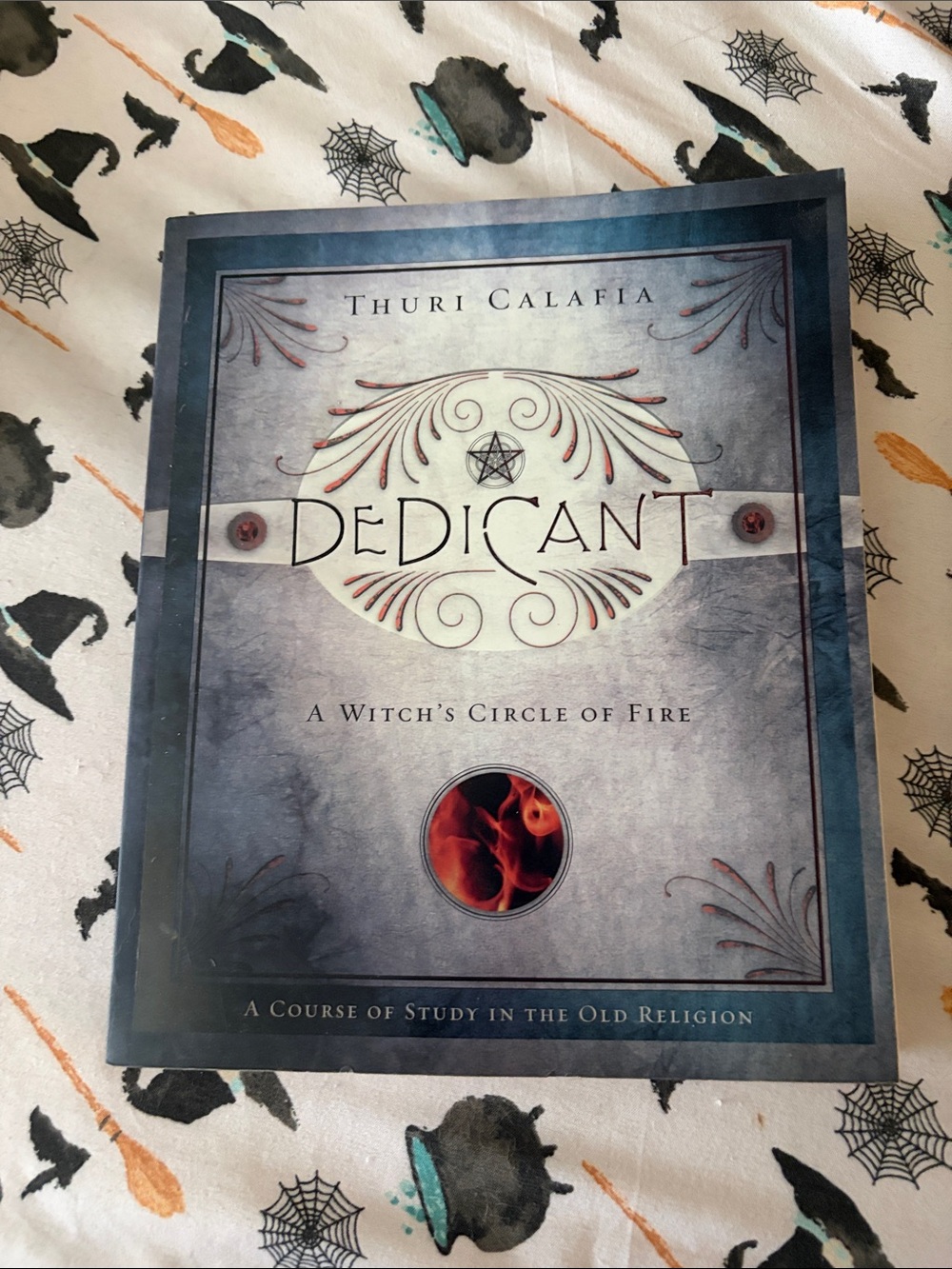 DedicanT:A Witch's Circle of Fire Gray and Blue Soft Cover Book By Thuri Calafia